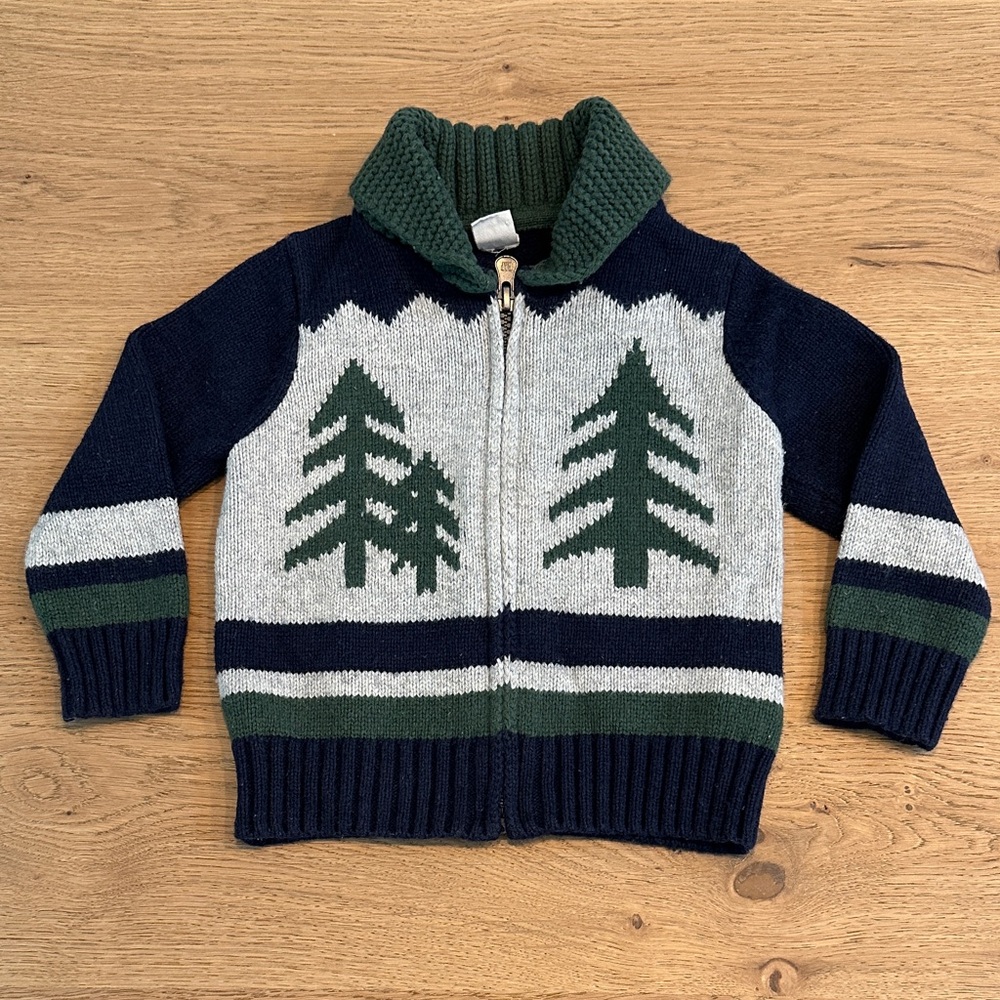 GAP Navy and Green Tree Sweater for Kids